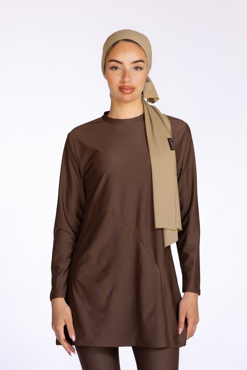 Hijab & Cache-Maillot de Burkini – Marron Beige