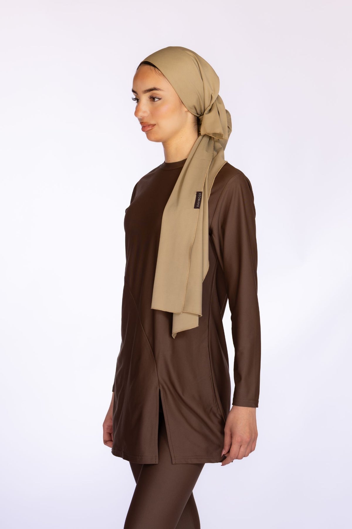 Hijab & Cache-Maillot de Burkini – Marron Beige