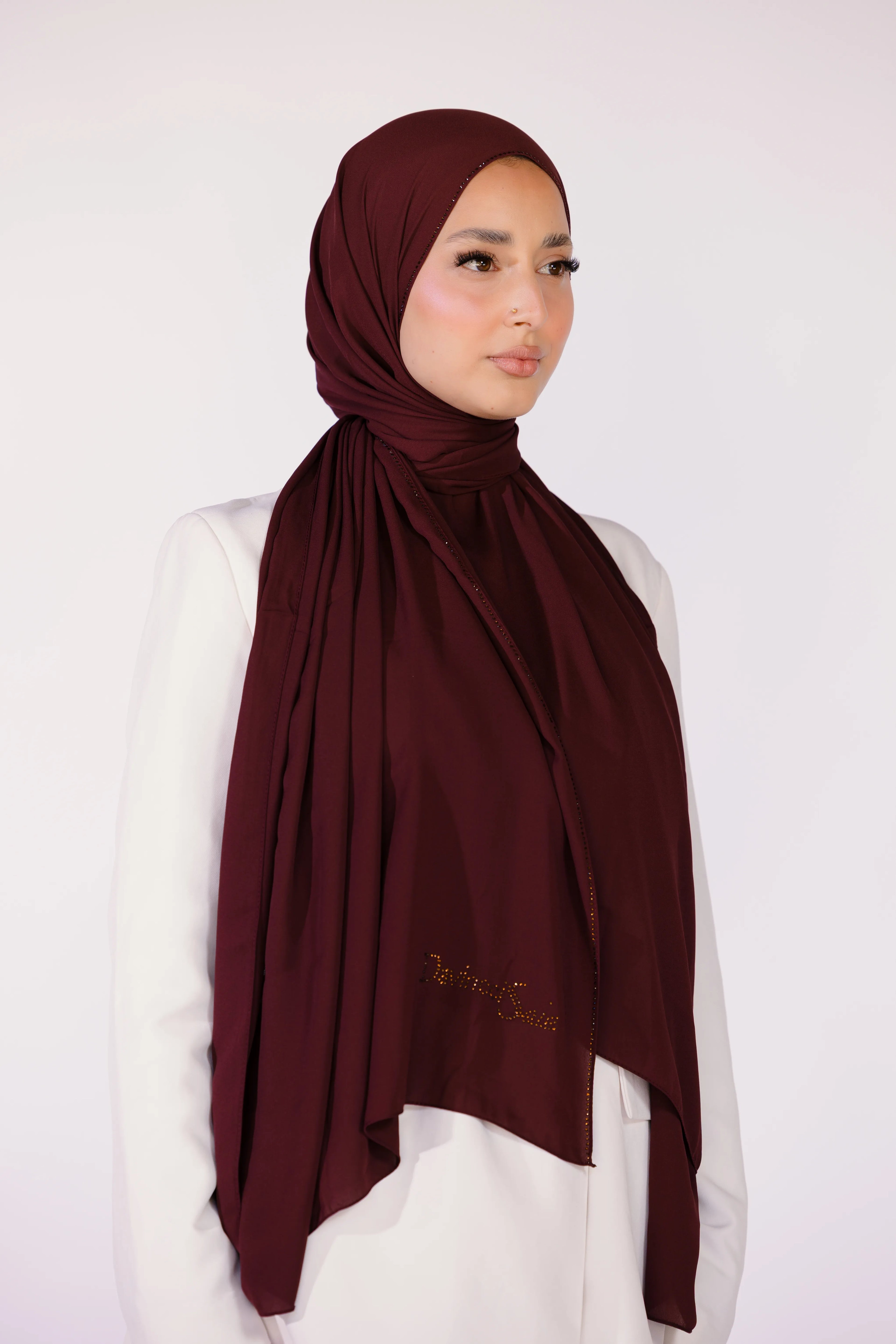 Hijab Moussline Signature – Burgundy