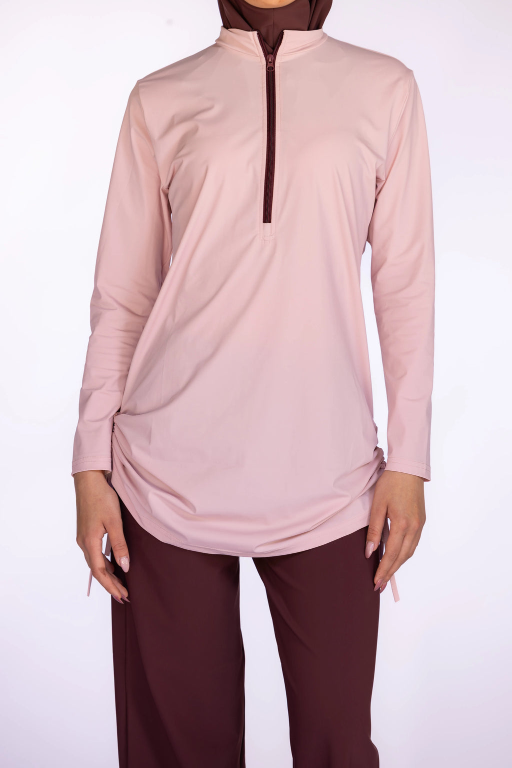 Burkini 3 Pièces à Fermeture Zippée – Blush Pink